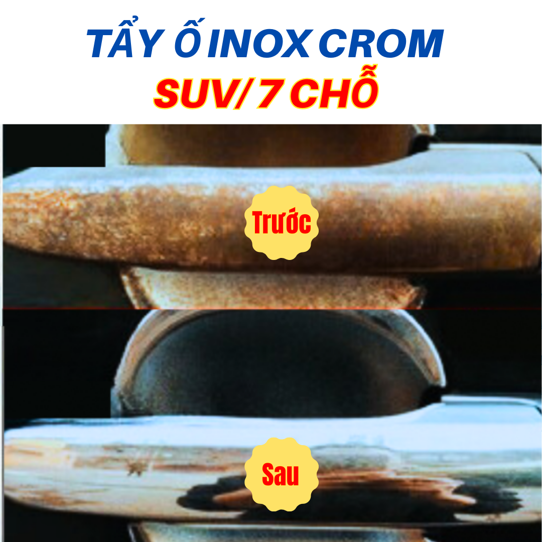 TẨY Ố INOX, CROM: SUV/ 7 CHỖ